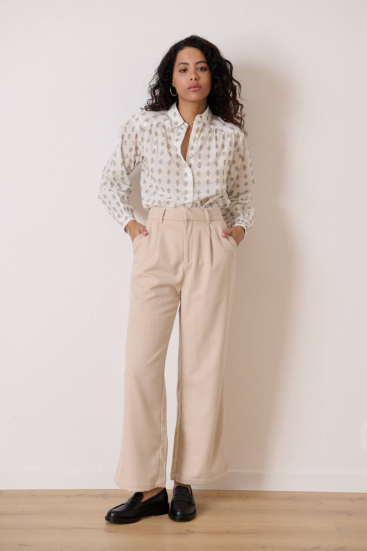 Embroidered Long Sleeve Cotton Blouse