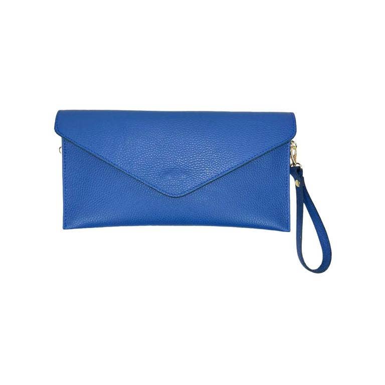 Leather Magnetic Flap Clutch Handbag