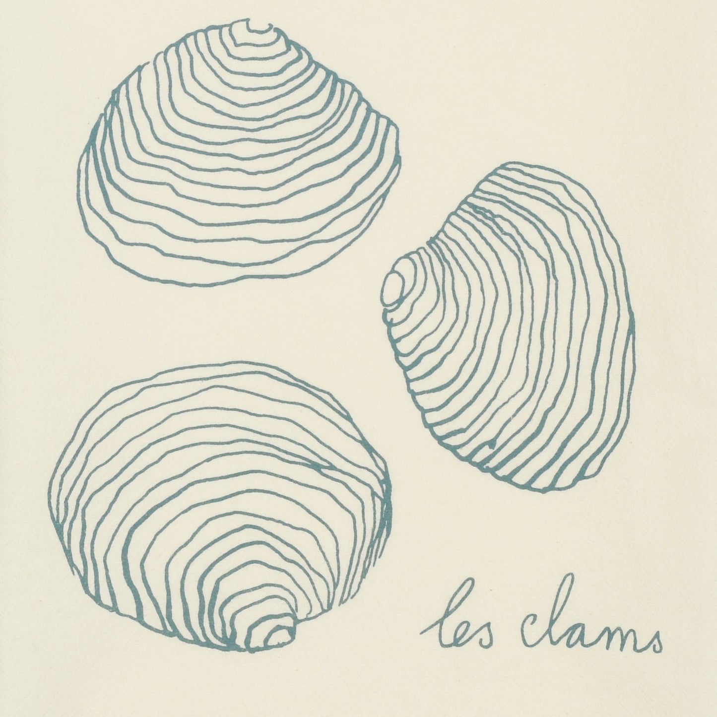Les clams 100% Cotton Silk Screened Oversized Tea Towel