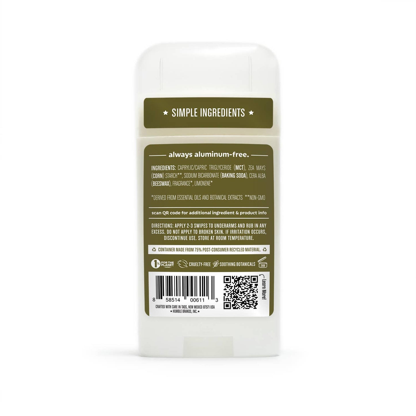 Humble Deodorant | Texas Cedarwood & Grapefruit