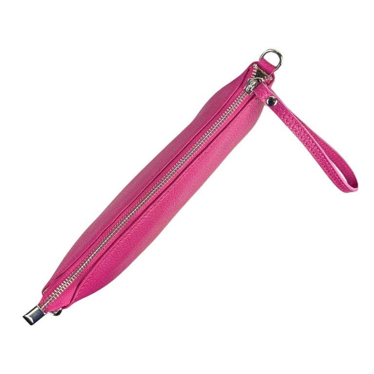 Genuine Leather Clutch Handbag with Adjustable Strap