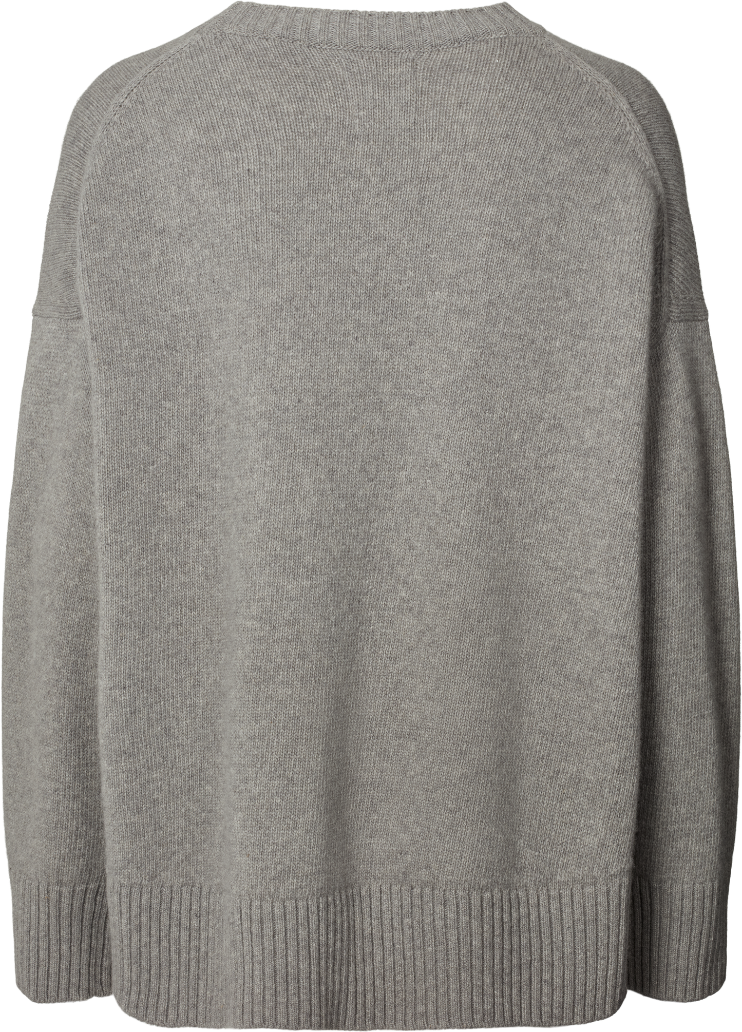 Oversized Lambswool Sweater | Grey Melange