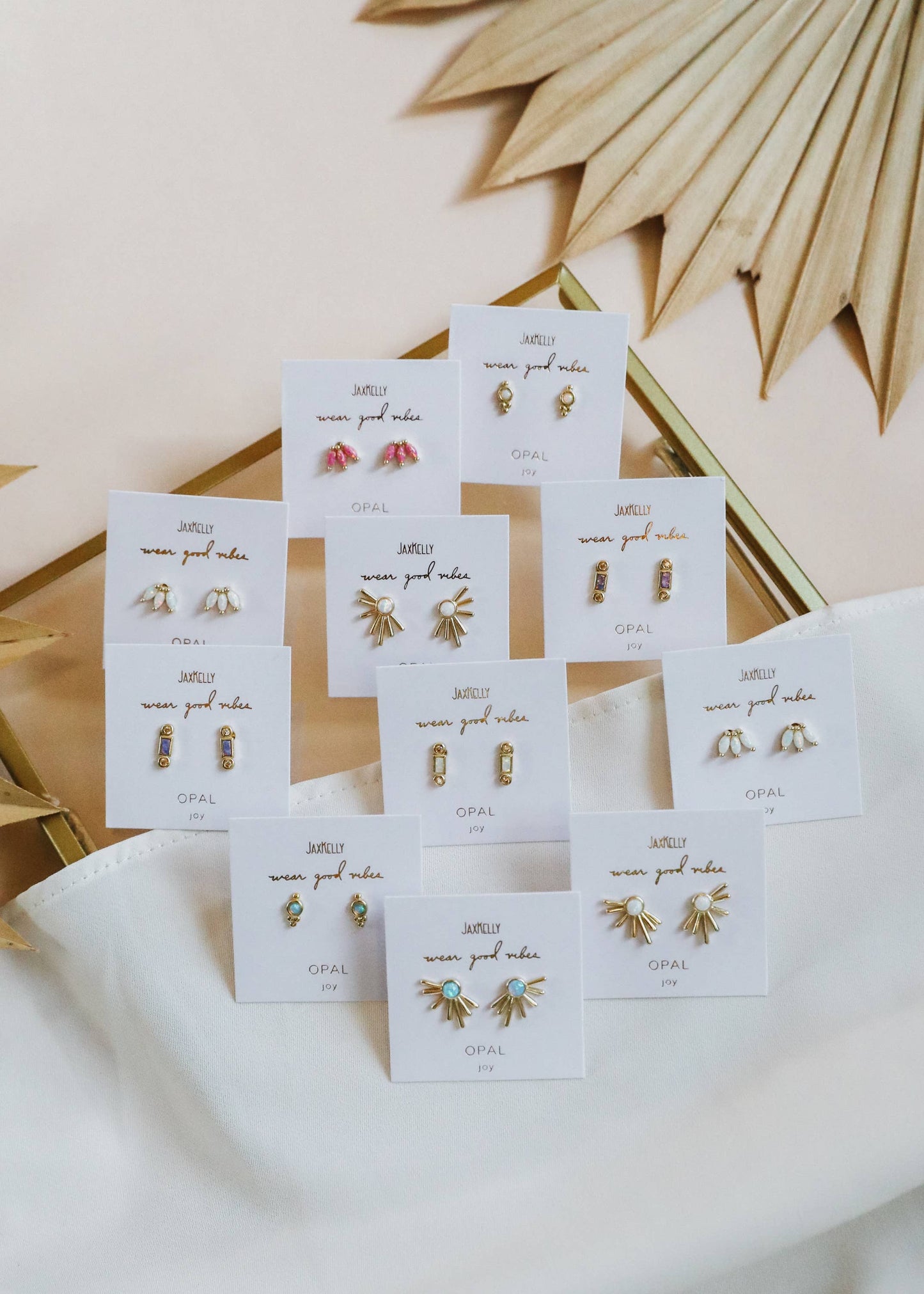 Sun Ray | Fire Opal Gold Earrings