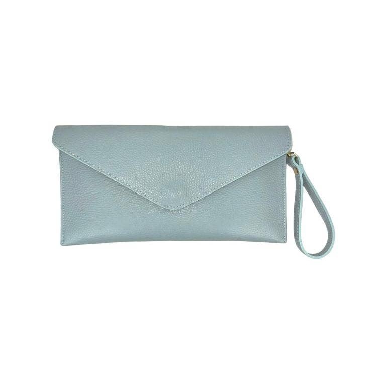 Leather Magnetic Flap Clutch Handbag
