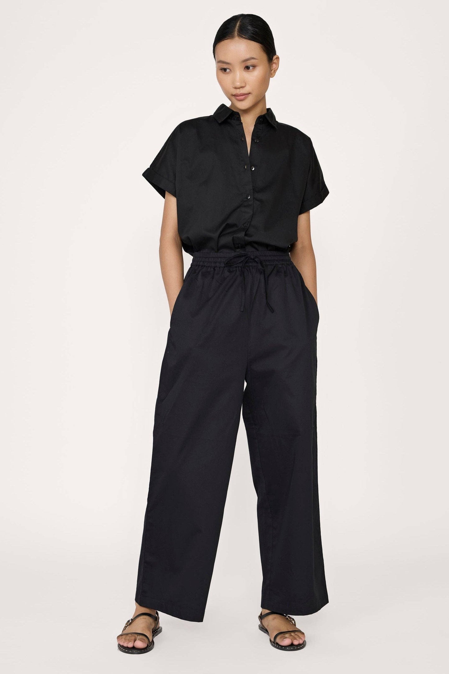 Drawstring Relaxed Pant - Black