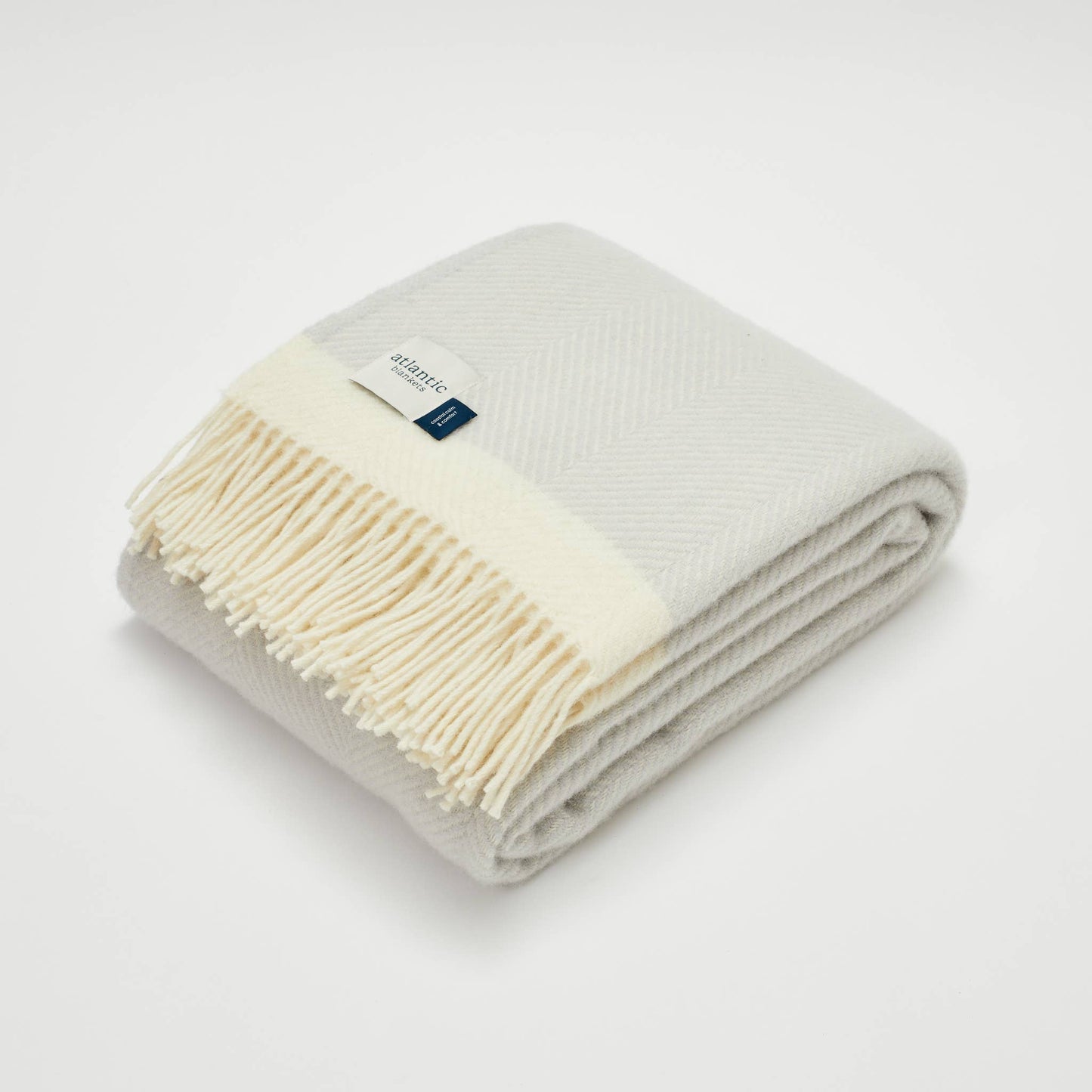 Herringbone Wool Blanket | Gull Grey
