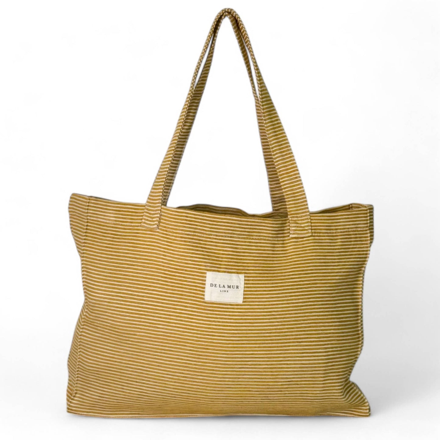 Ochre Striped Rectangular Tote Bag