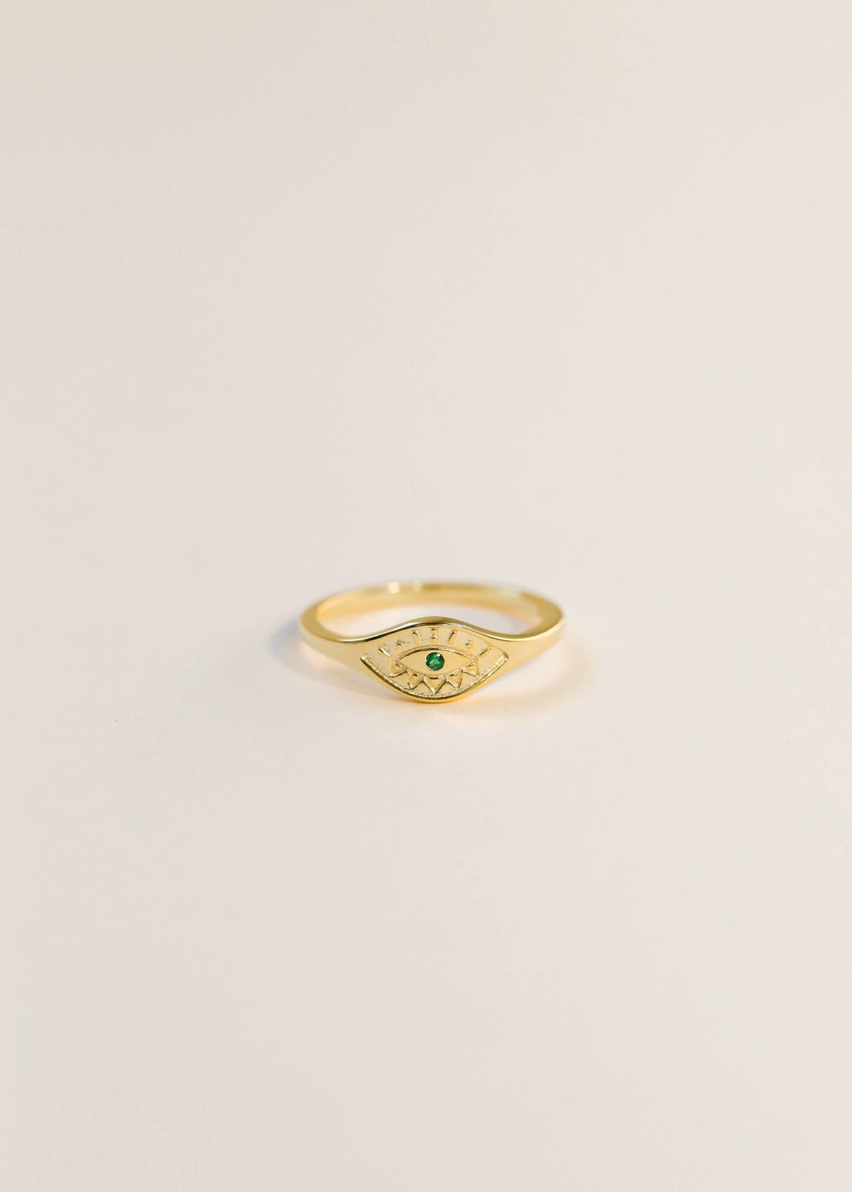 Emerald Evil Eye Gold Ring