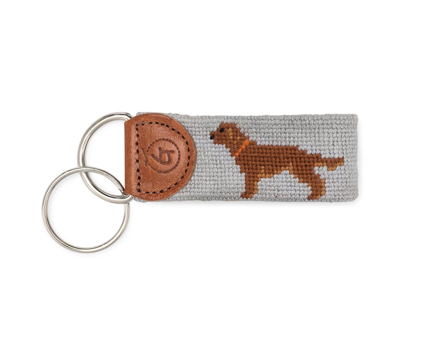 Golden Retriever Needlepoint Keychain