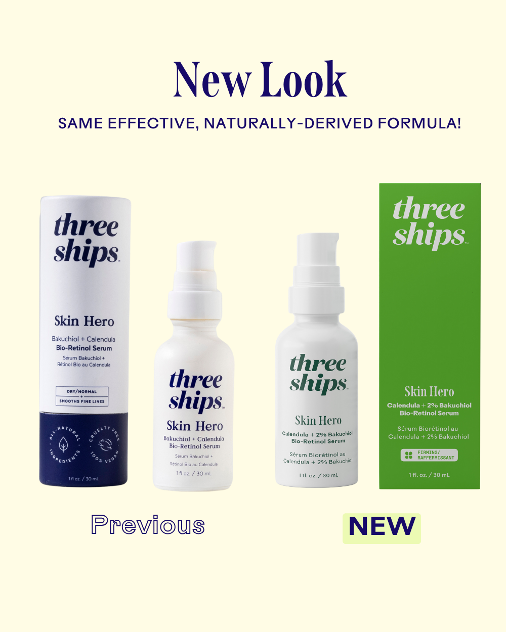 Three Ships Beauty Skin Hero Bakuchiol + Calendula Bio-Retinol Serum (30mL)