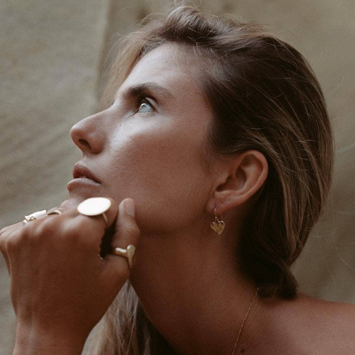 Eros Gold Heart Earrings