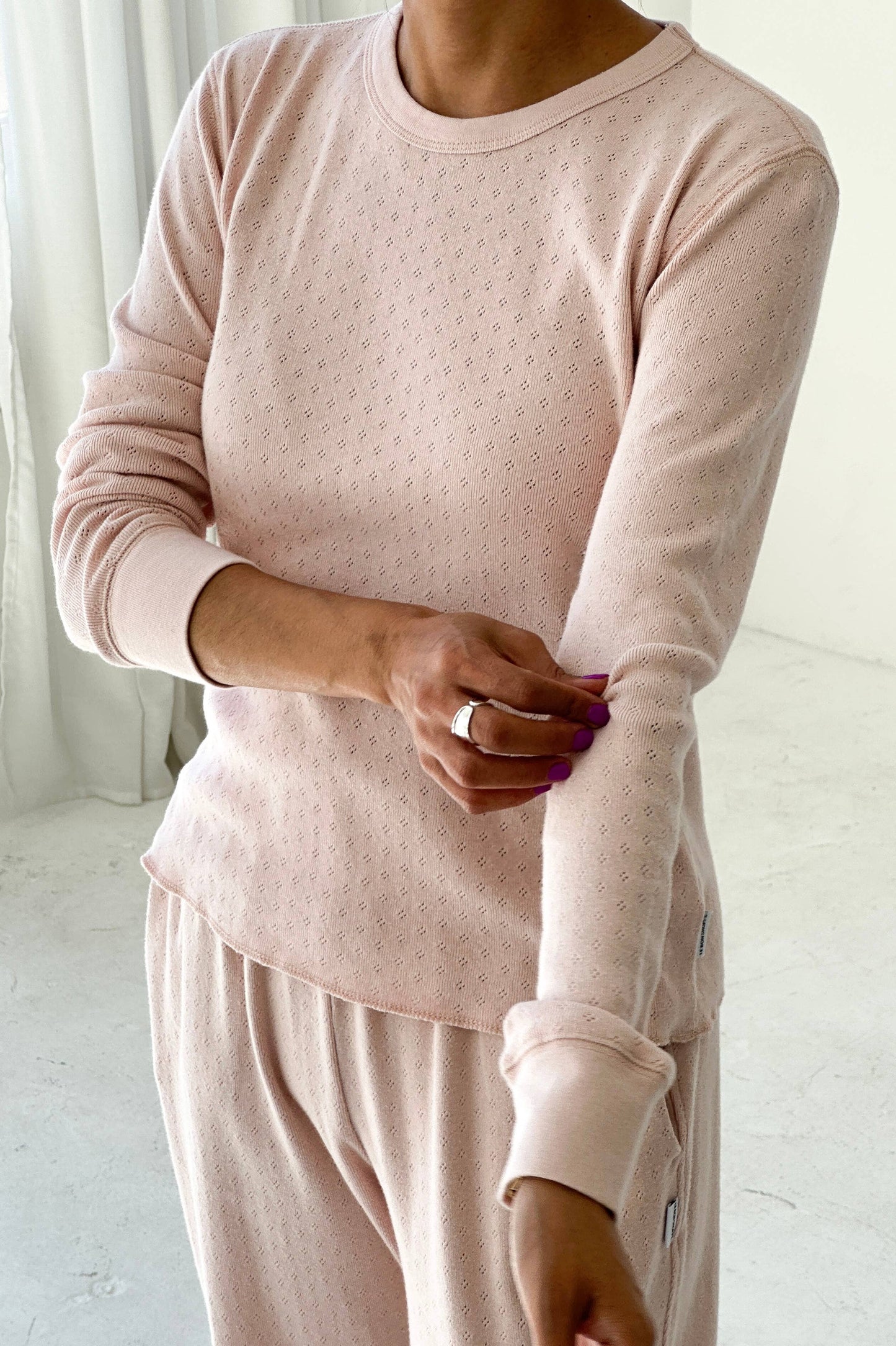 Le Bon Shoppe Pointelle Fundamental Tee | Baby Pink