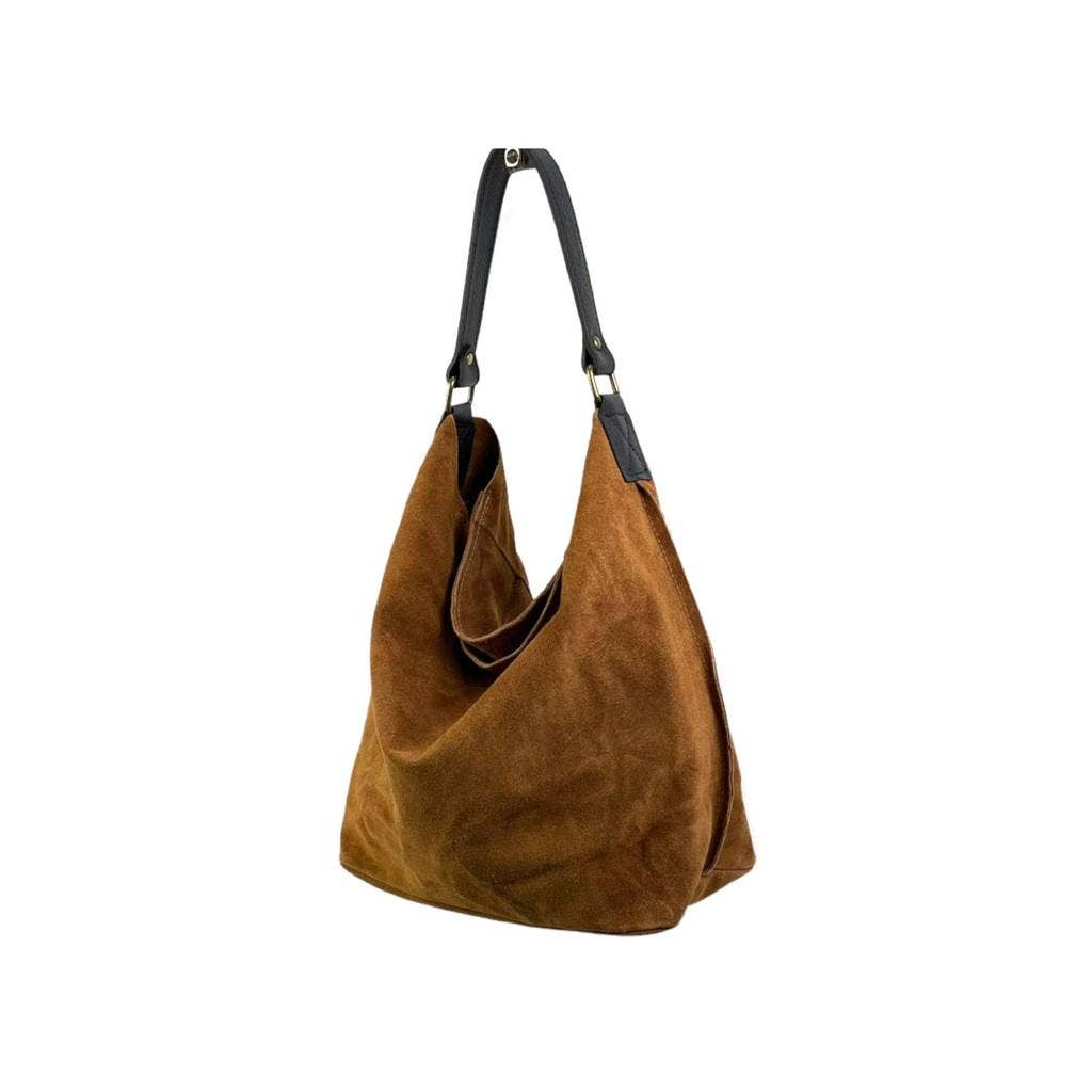 Suede Leather Hobo Bag