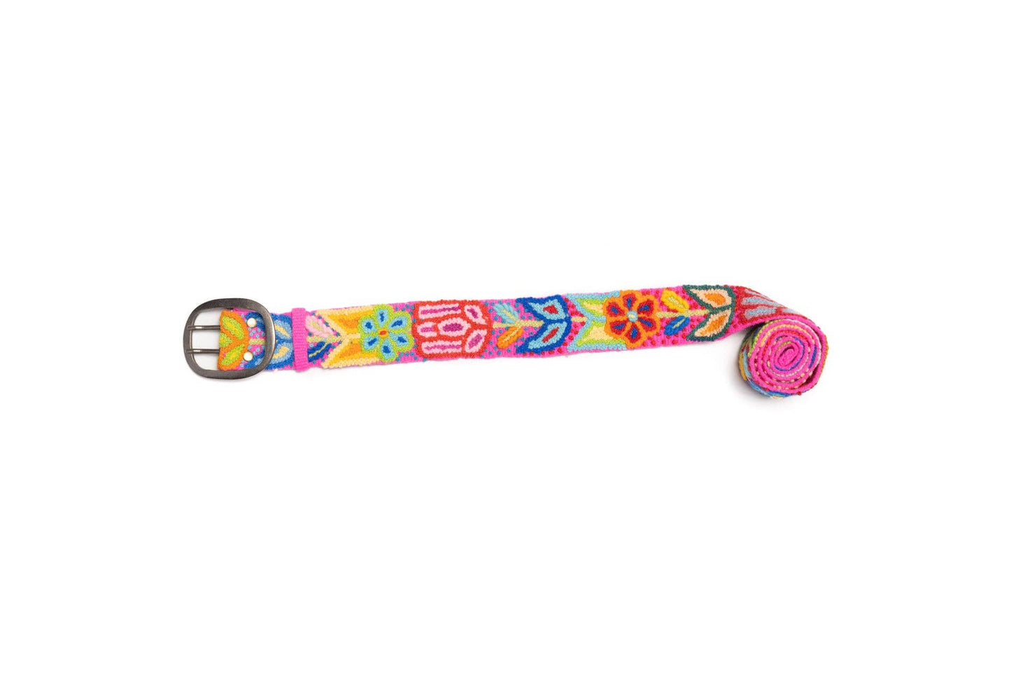 Hot Pink Hand Embroidered Belt