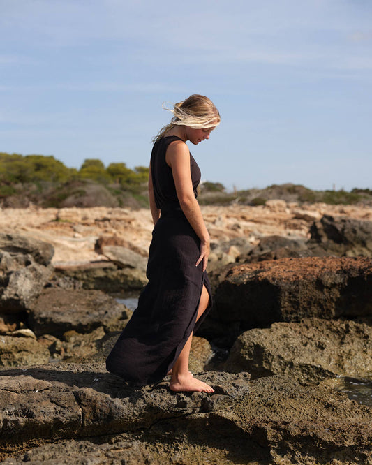Linen Crepe Wrap Skirt