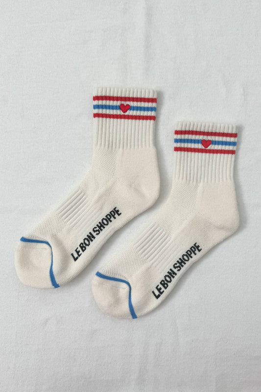 Le Bon Shoppe Embroidered Girlfriend Socks | Leche + Heart