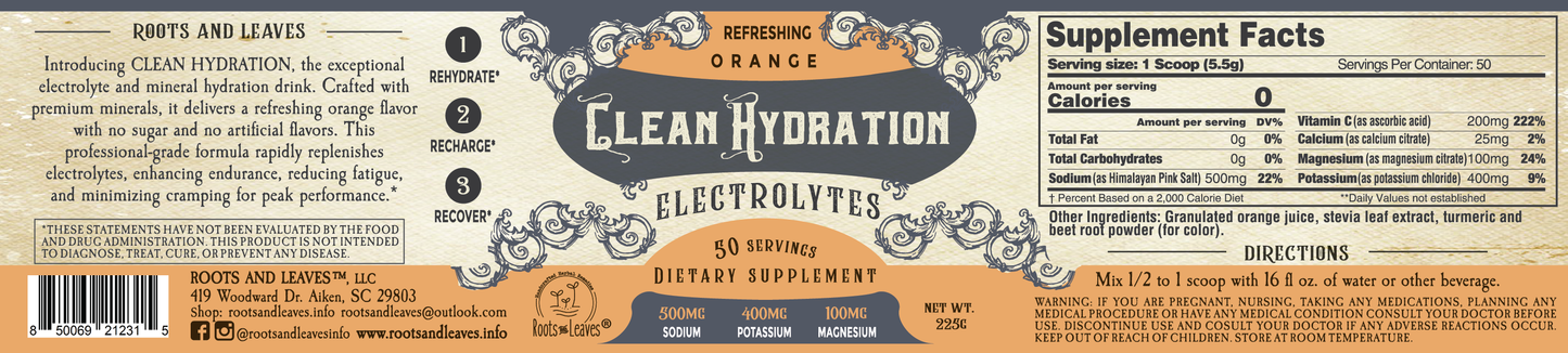 Clean Hydration Electrolytes | Orange