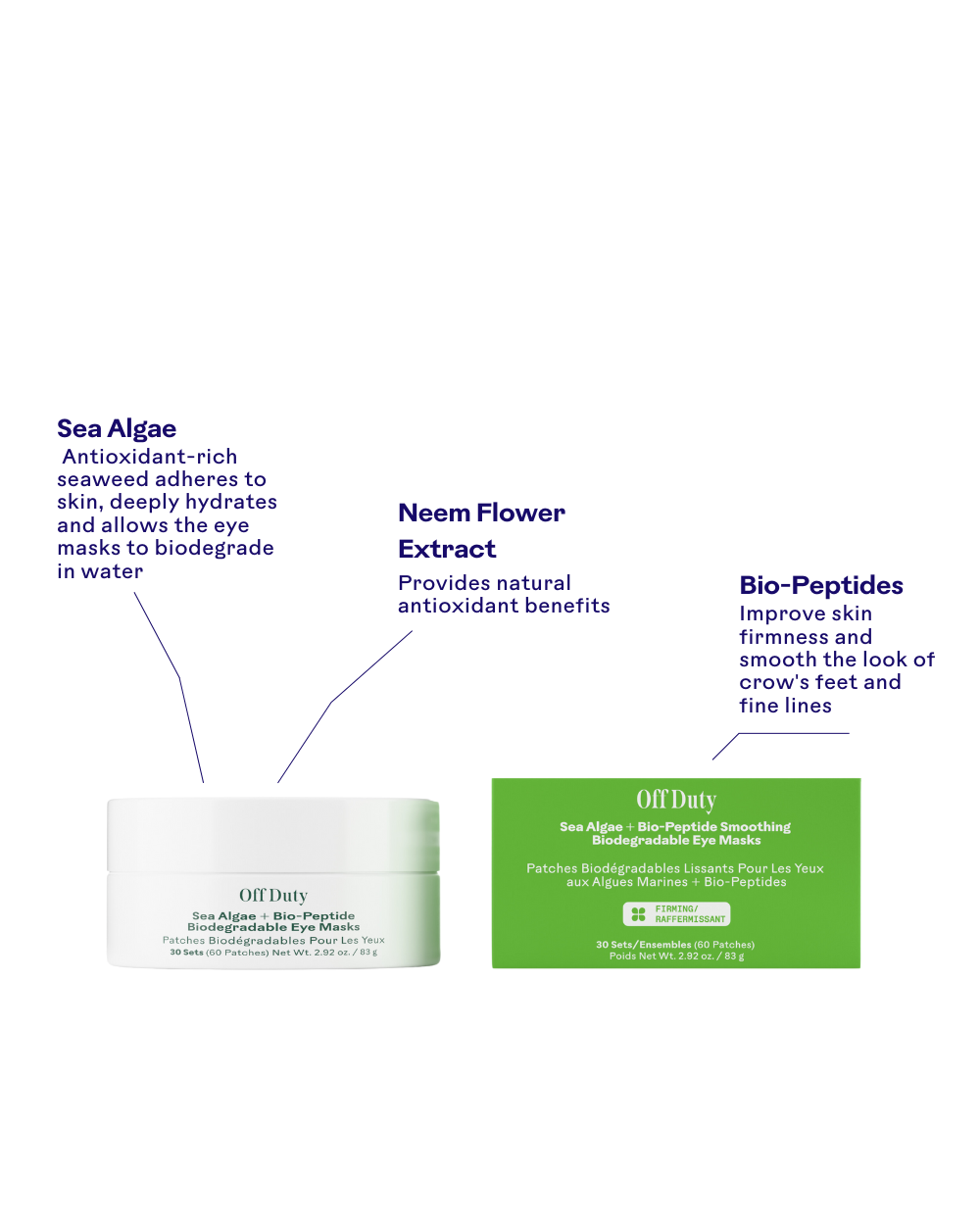 Off Duty Algae + Peptide Smoothing Biodegradable Eye Mask