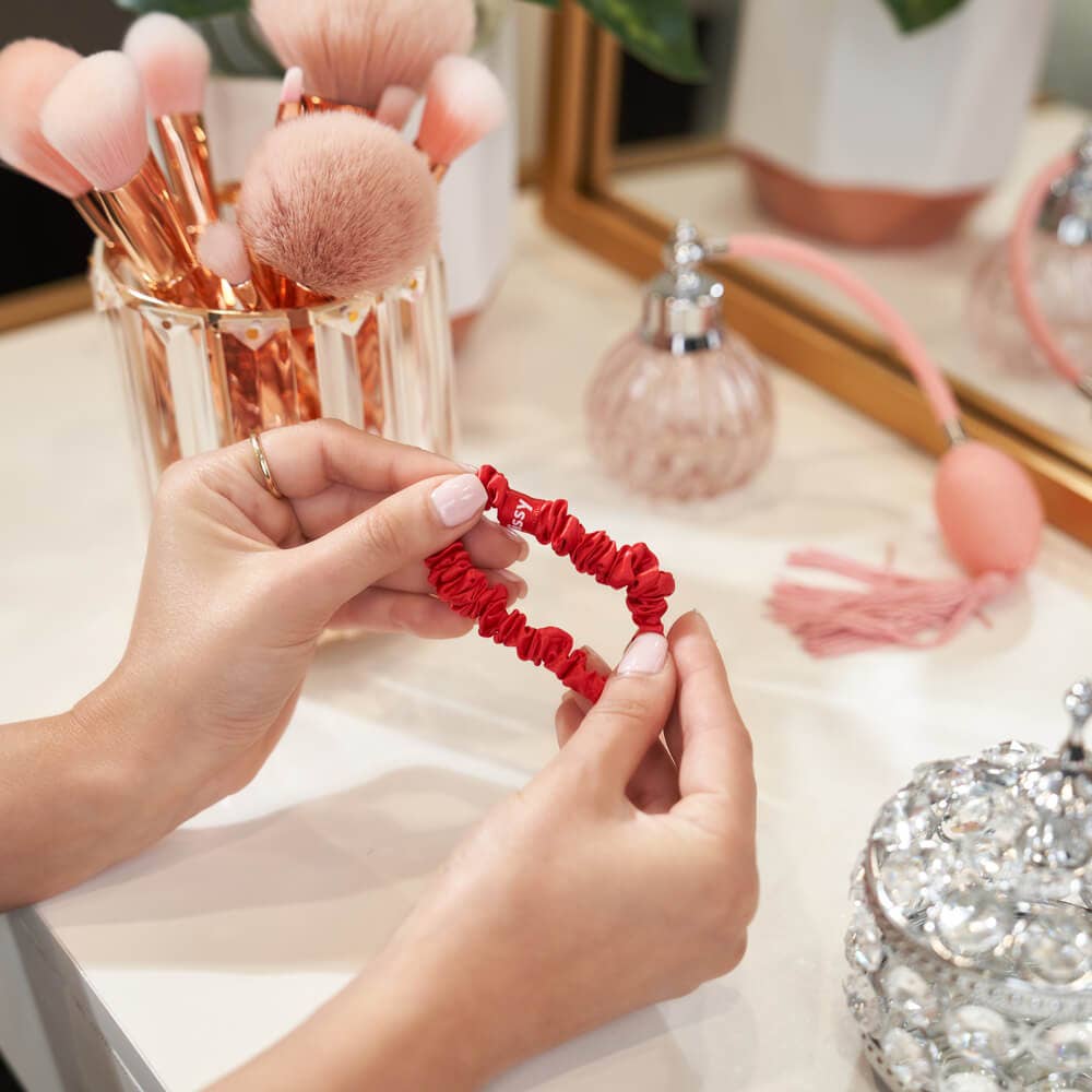 Blissy Skinny Scrunchies | Red