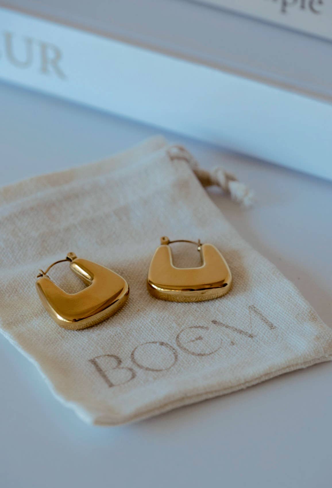 Lucia Hoops | Gold Geometric Angular Hoop Earrings