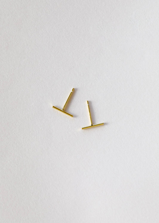 Minimalist Bar Gold Plated Earrings