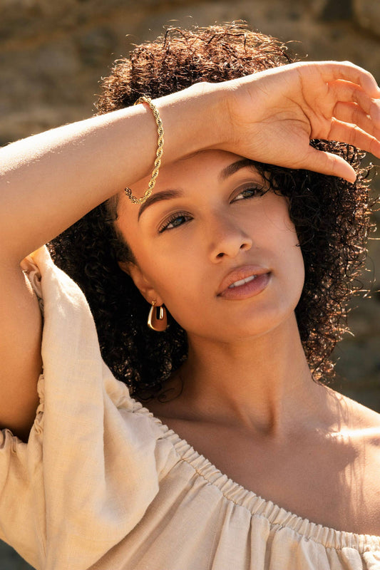 Lucia Hoops | Gold Geometric Angular Hoop Earrings
