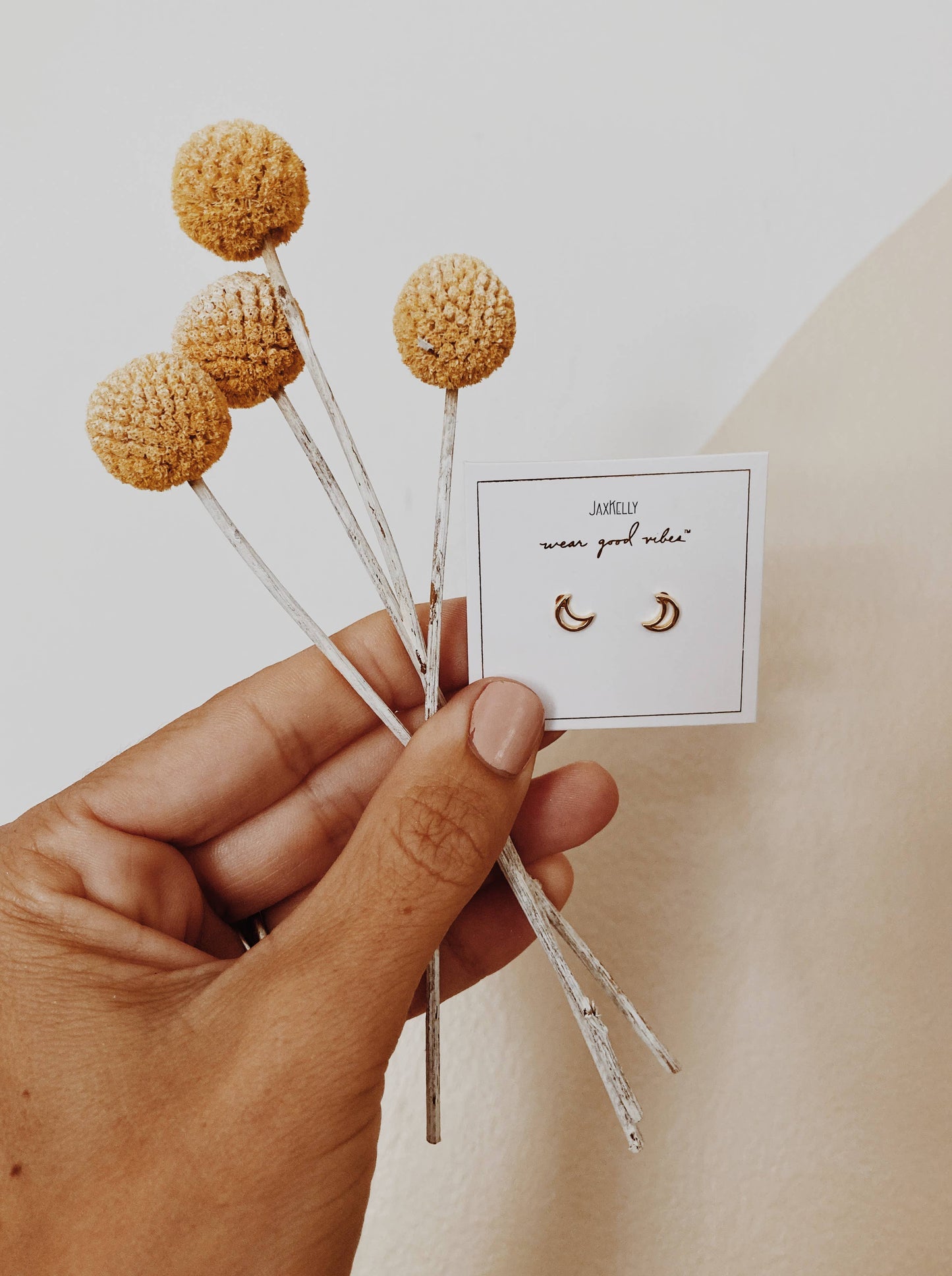 Minimalist Moon Gold Earrings