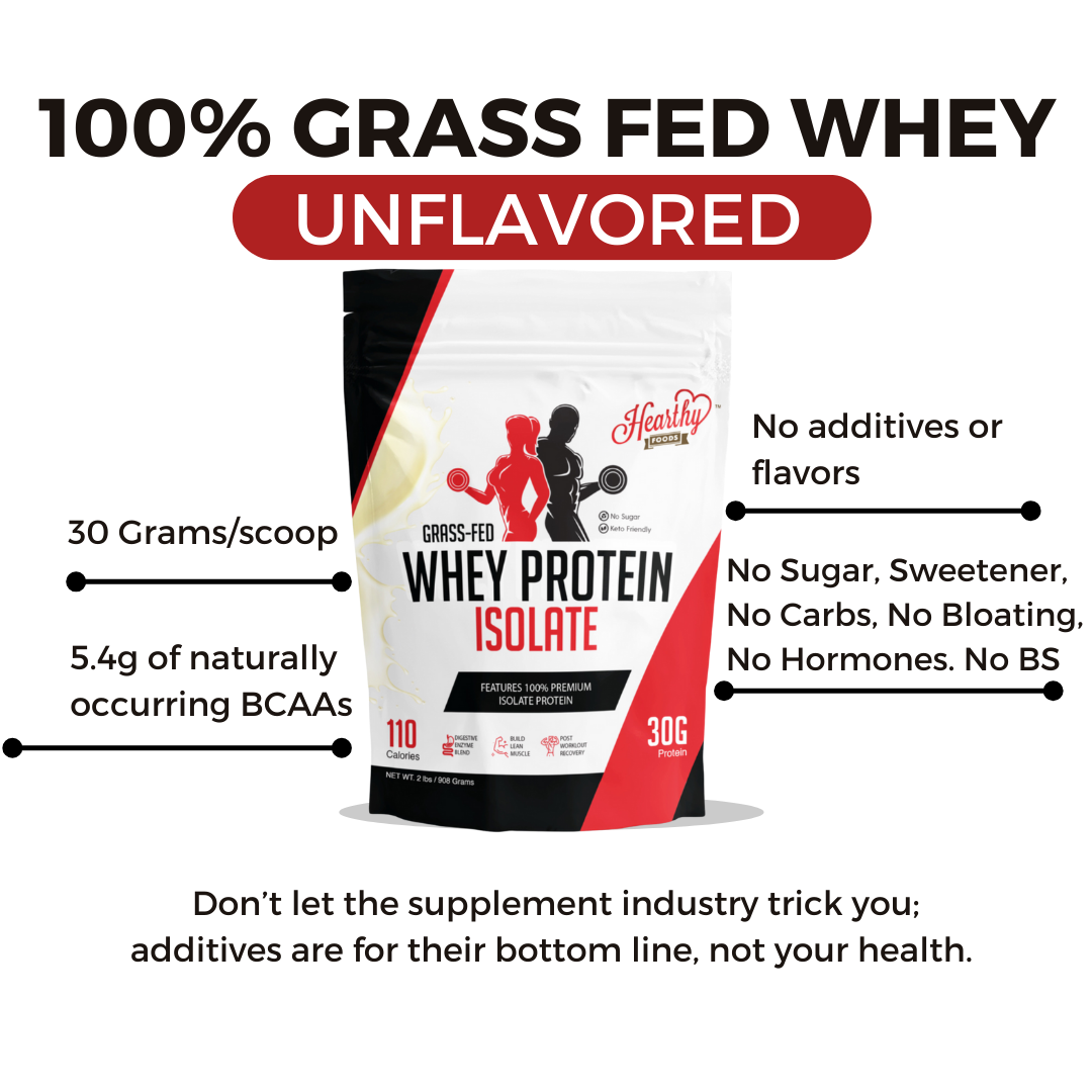 Grass Fed Unsweetened Whey Protein Powder Isolate