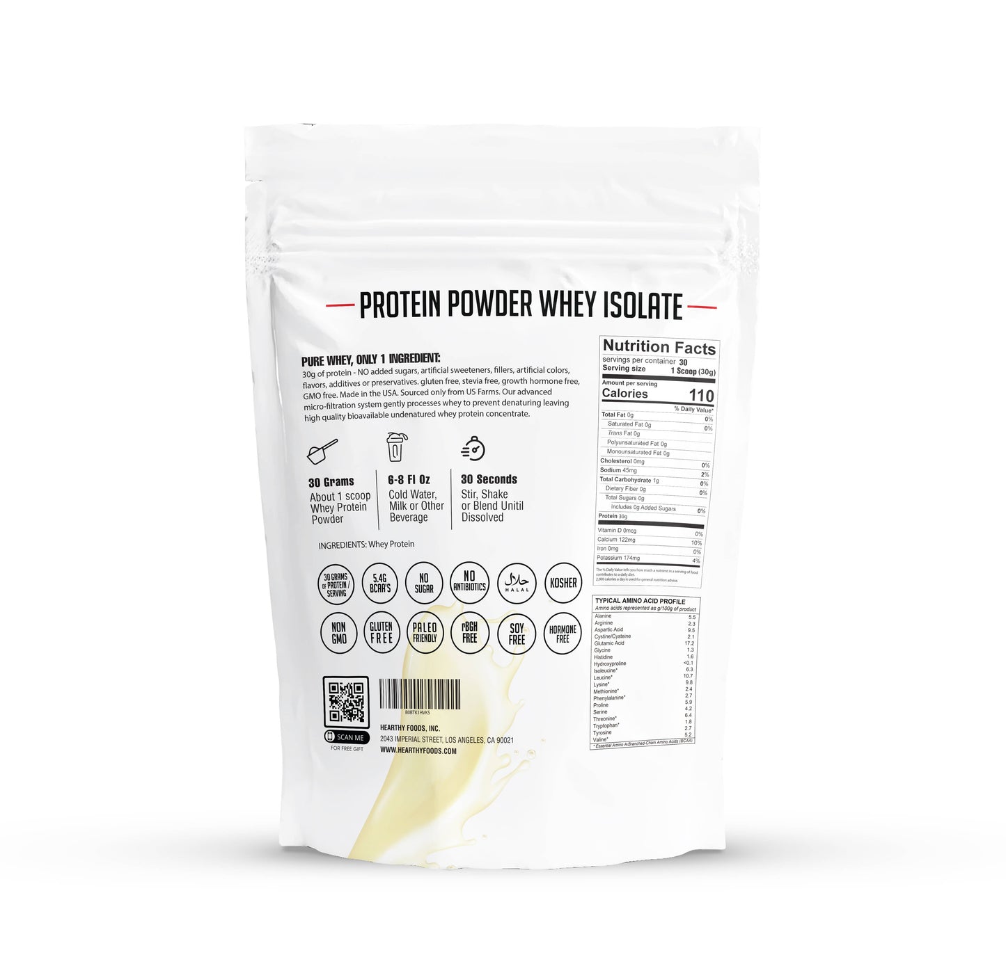 Grass Fed Unsweetened Whey Protein Powder Isolate