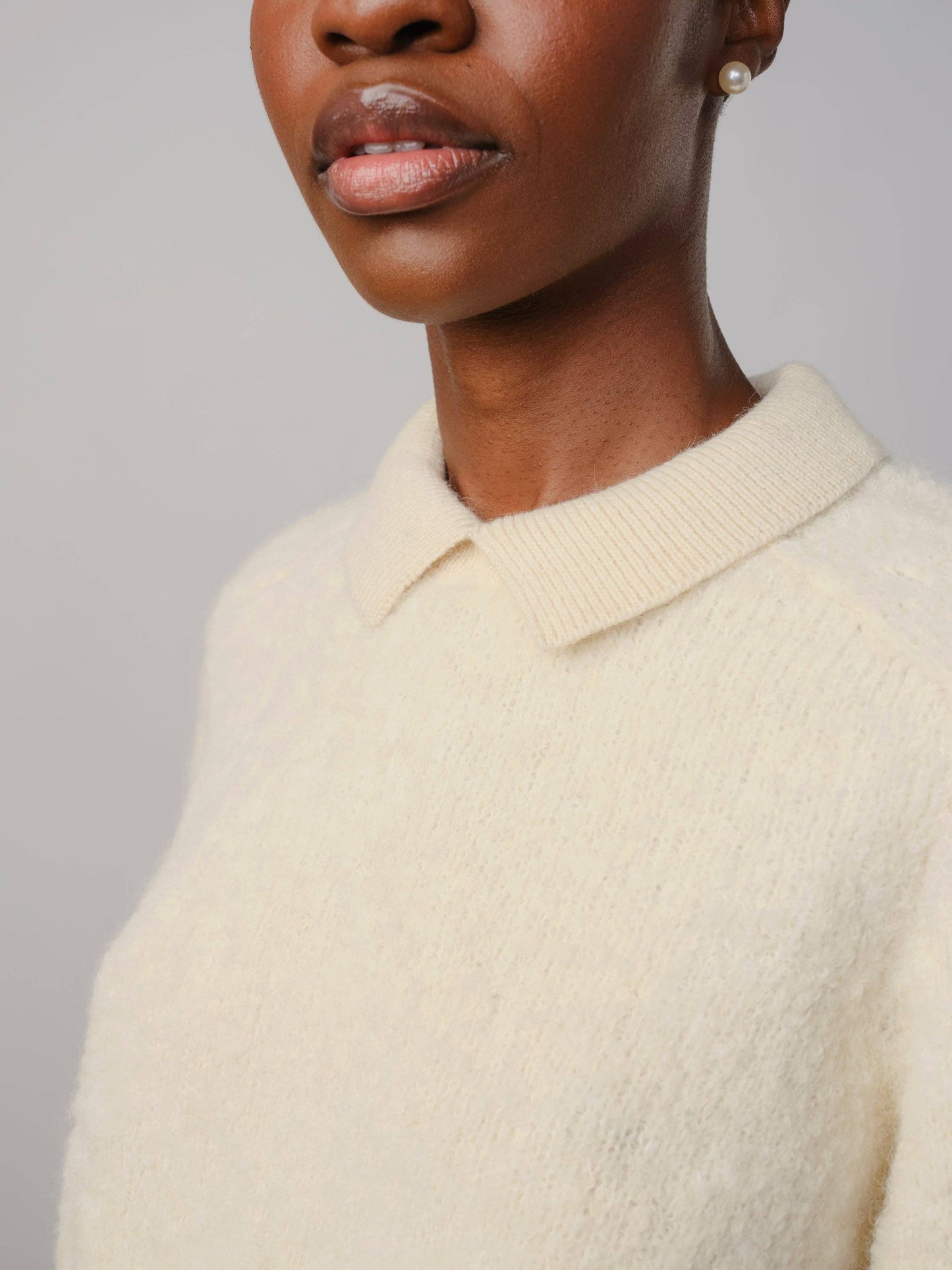 Ramona Bouclé Long Sleeve Polo