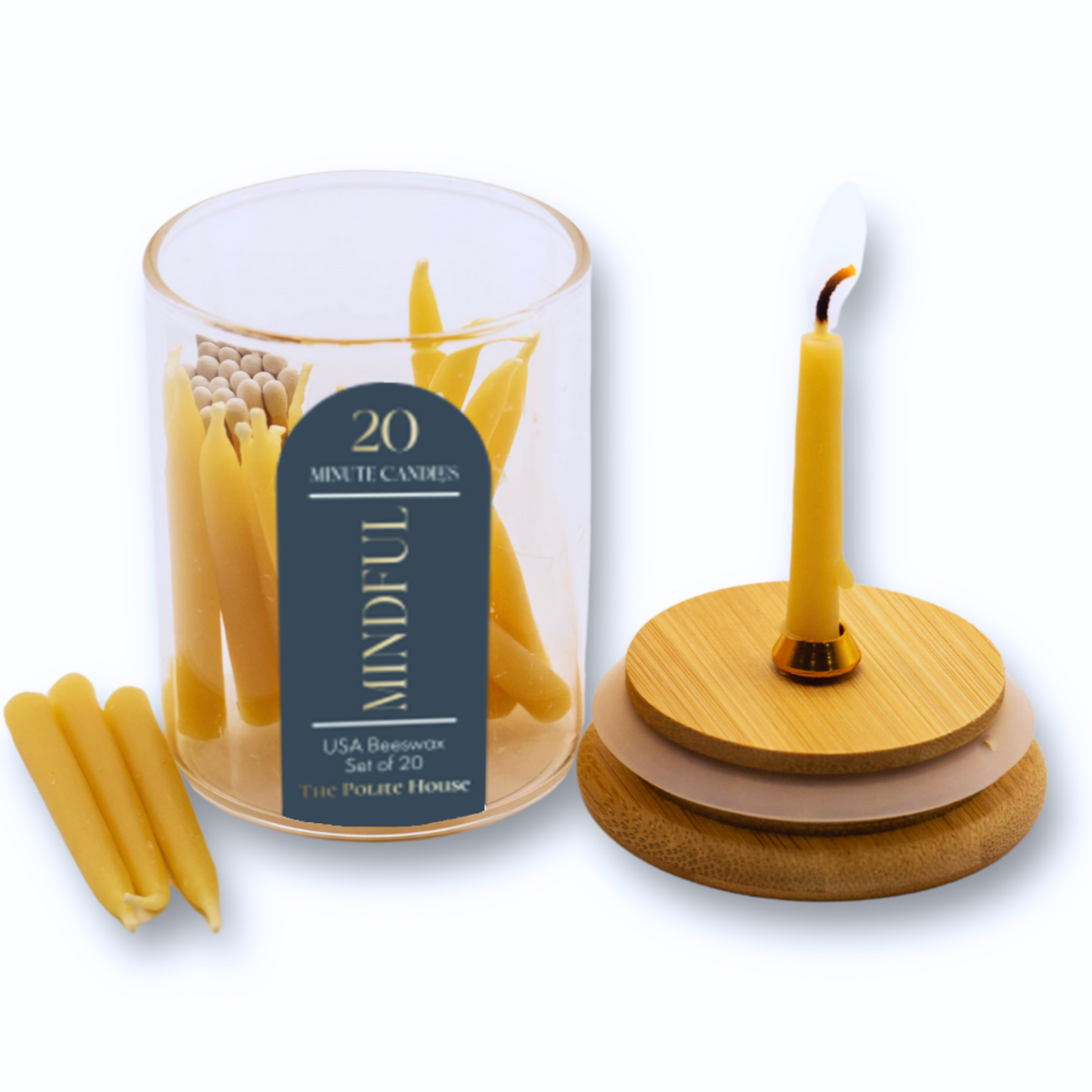 20 Minute Beeswax Mindful Candle Set | Set of 20