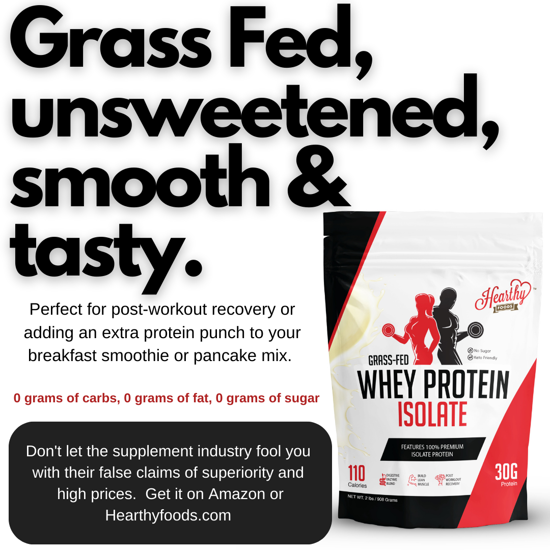 Grass Fed Unsweetened Whey Protein Powder Isolate