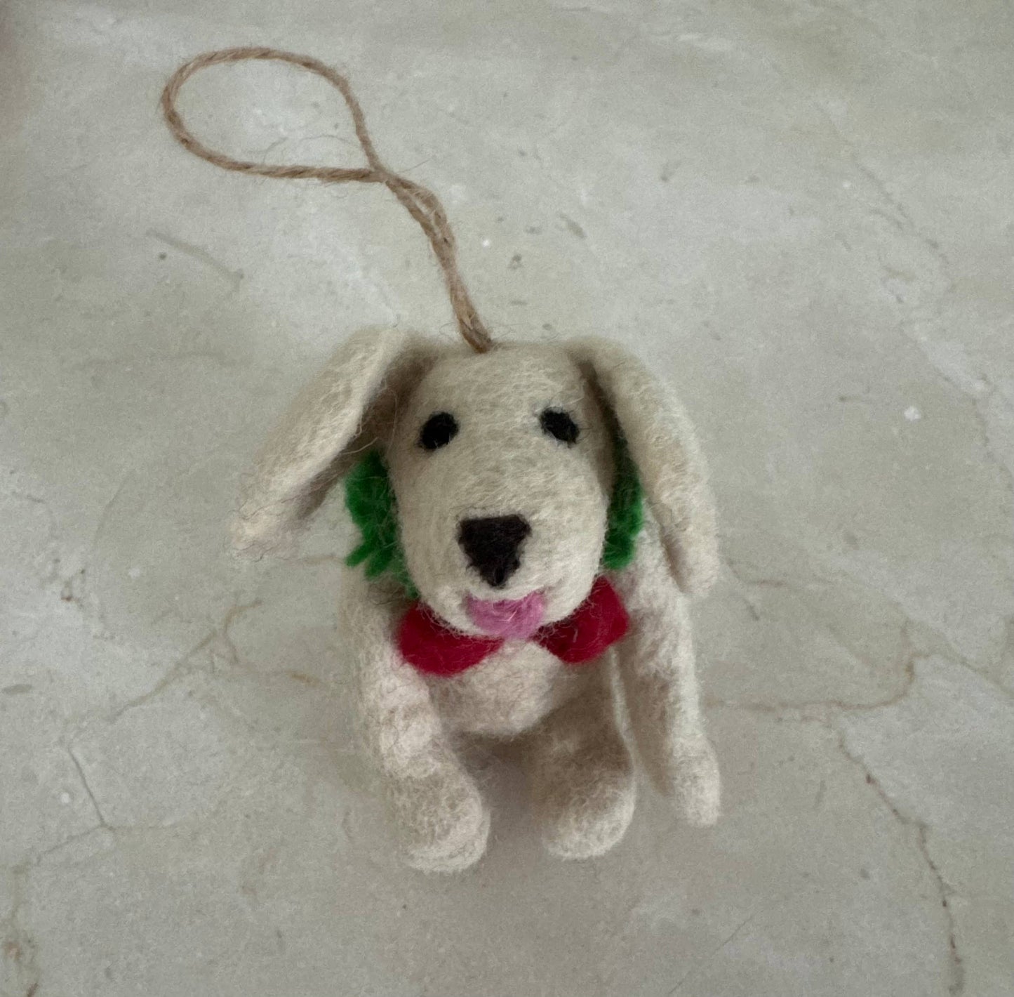 Handmade Felt "Christmas Puddles" Dog Ornament
