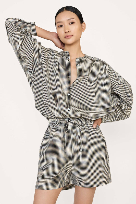 Gingham Drawstring Short