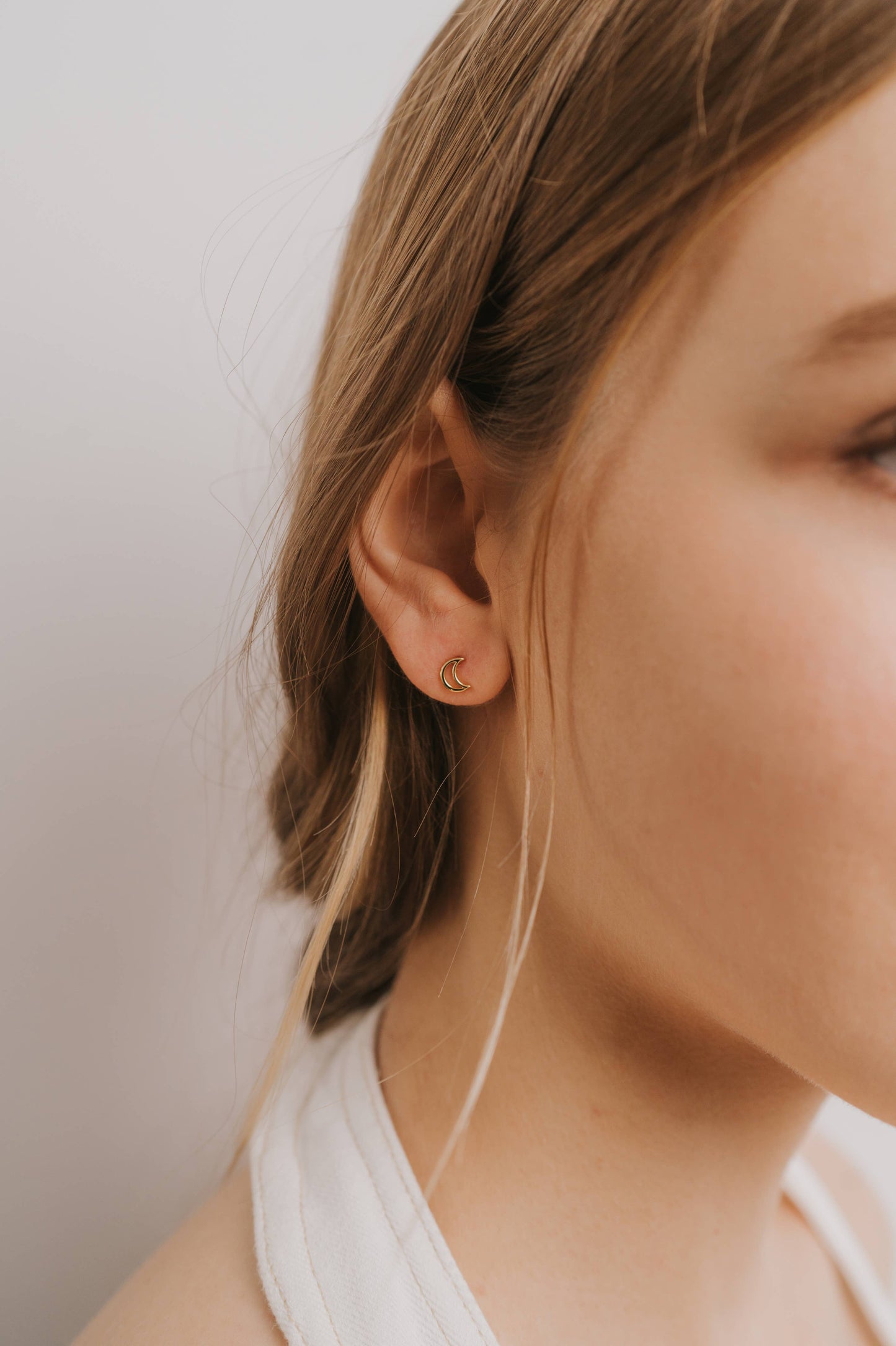 Minimalist Moon Gold Earrings