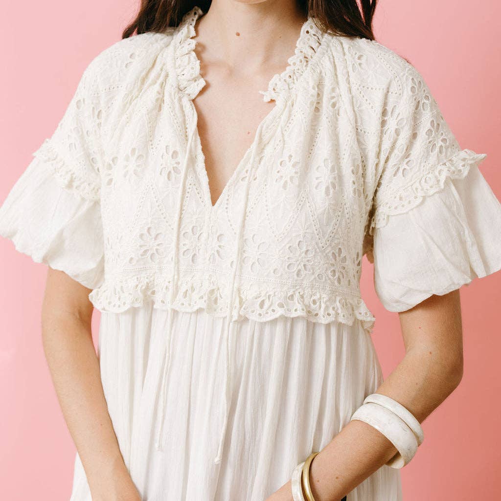 Ivory Eyelet Charlotte Dress