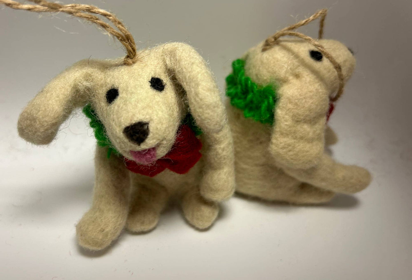 Handmade Felt "Christmas Puddles" Dog Ornament