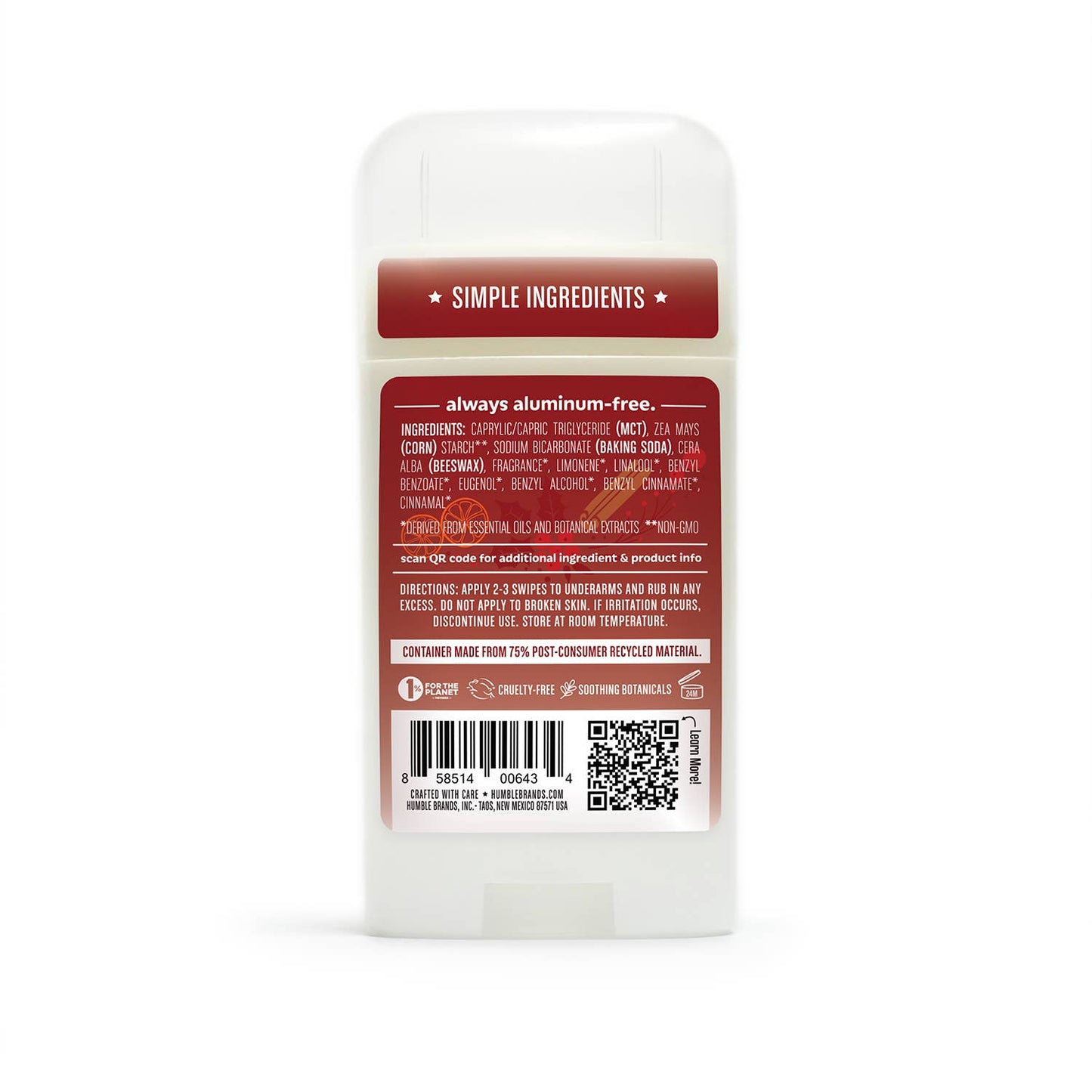 Humble Deodorant | Sweet Orange & Cinnamon