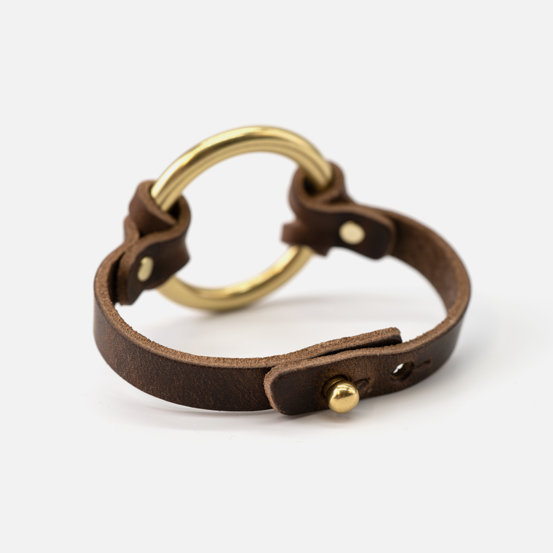 Equestrian-Inspired Chinati O-Ring Leather Bracelet