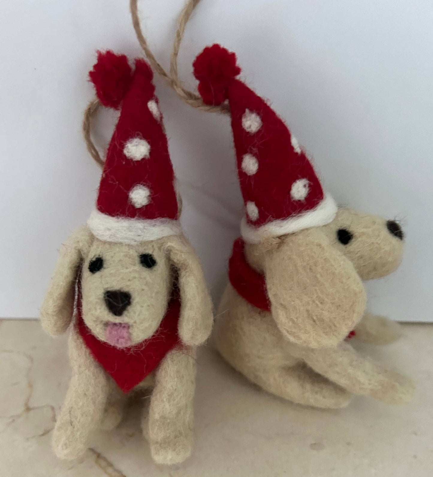 Handmade Felt "Party Puddles" Dog Ornament
