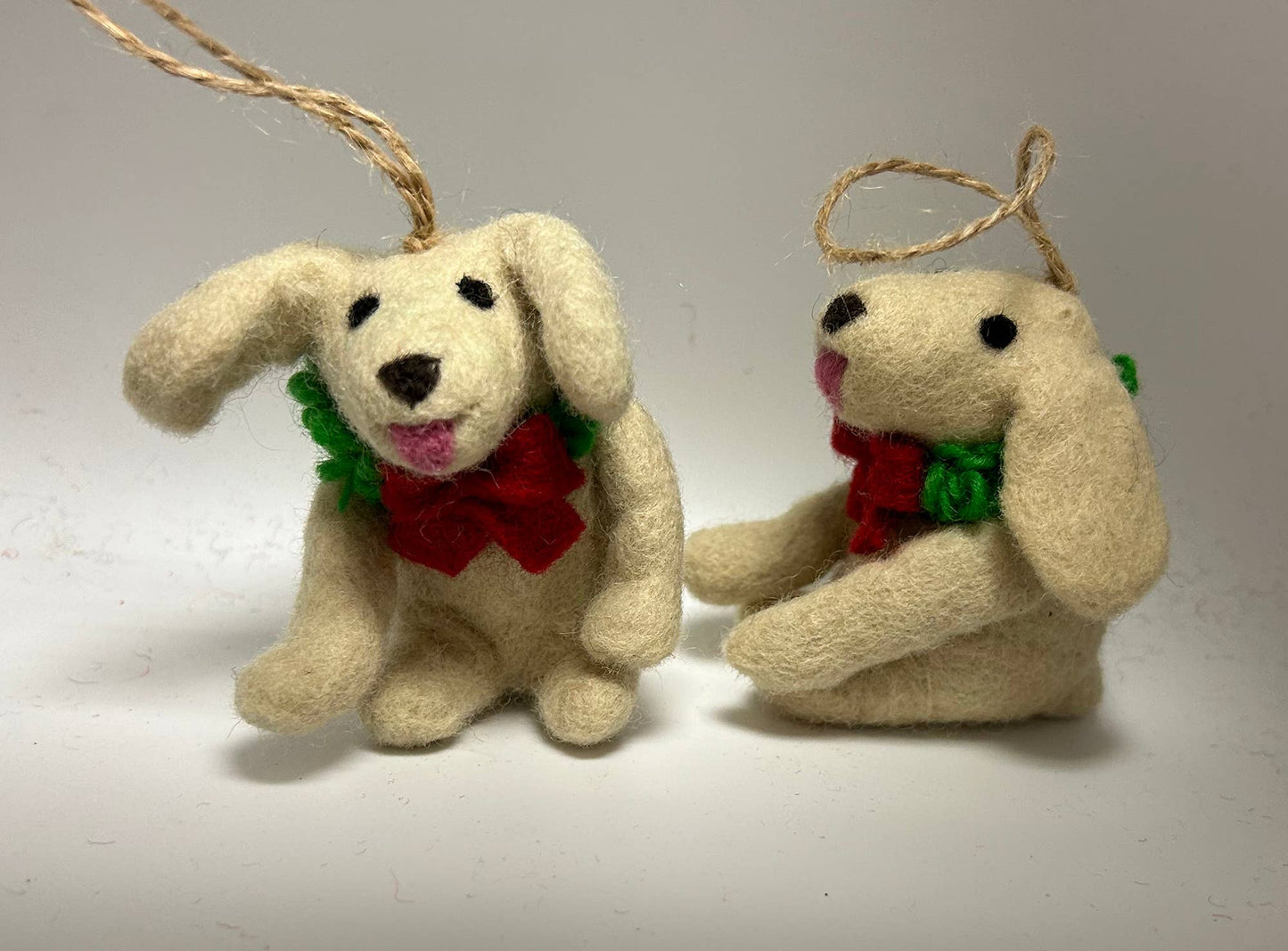 Handmade Felt "Christmas Puddles" Dog Ornament