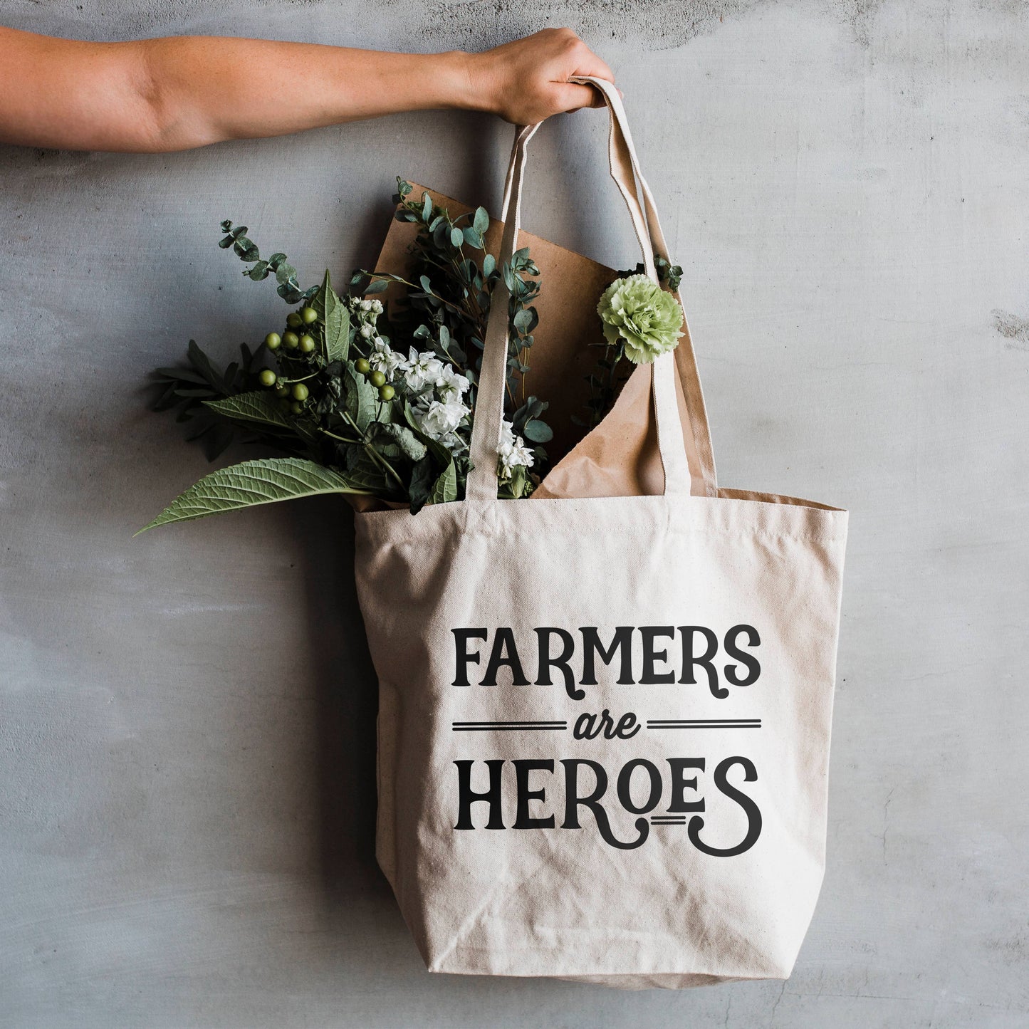 Farmers Are Heroes Canvas Tote Bag