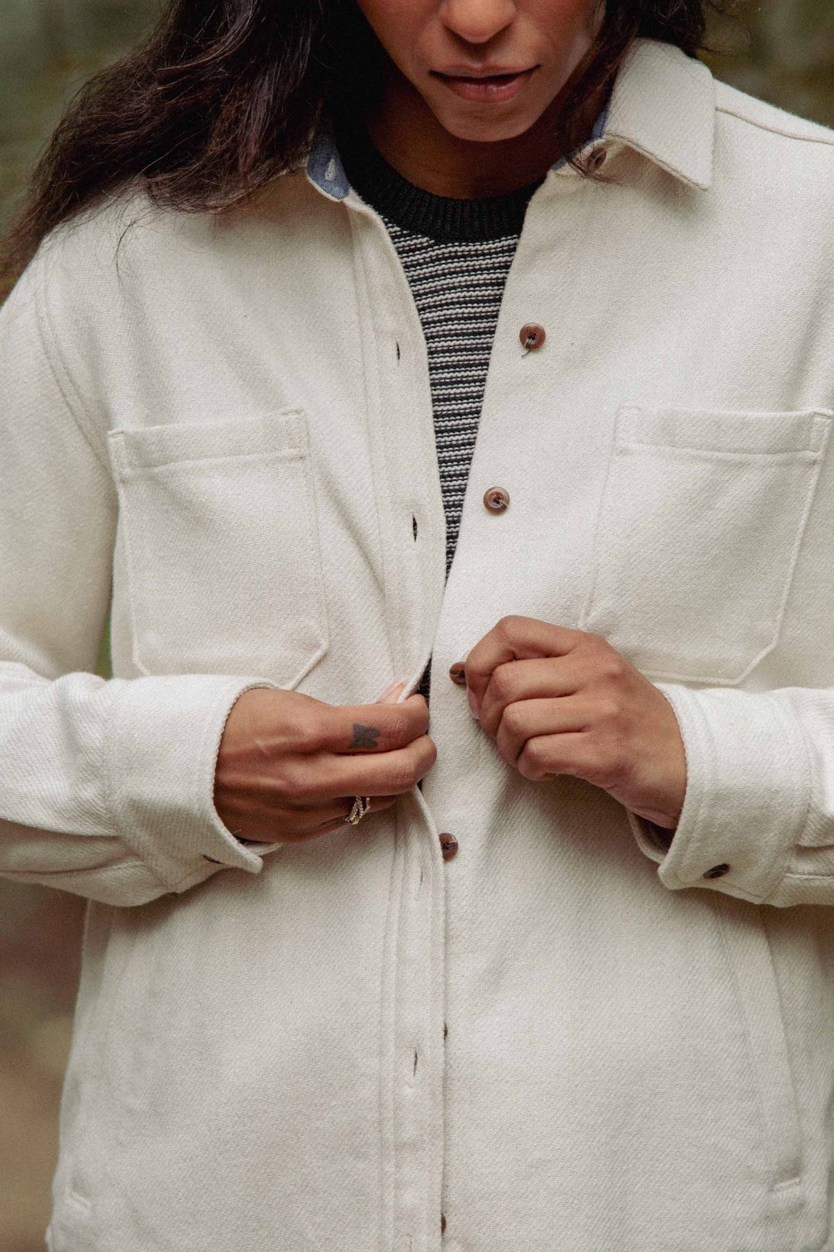 Ivory Twill Shacket