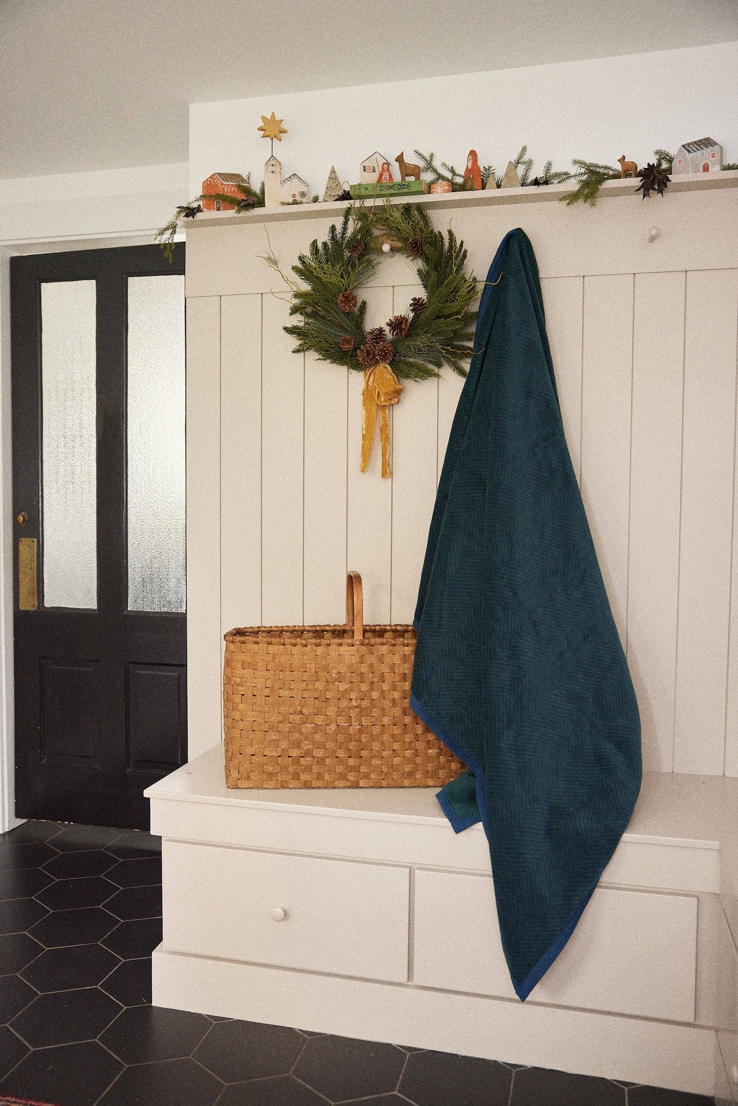 ChappyWrap Harborview Herringbone Blue Spruce Blanket