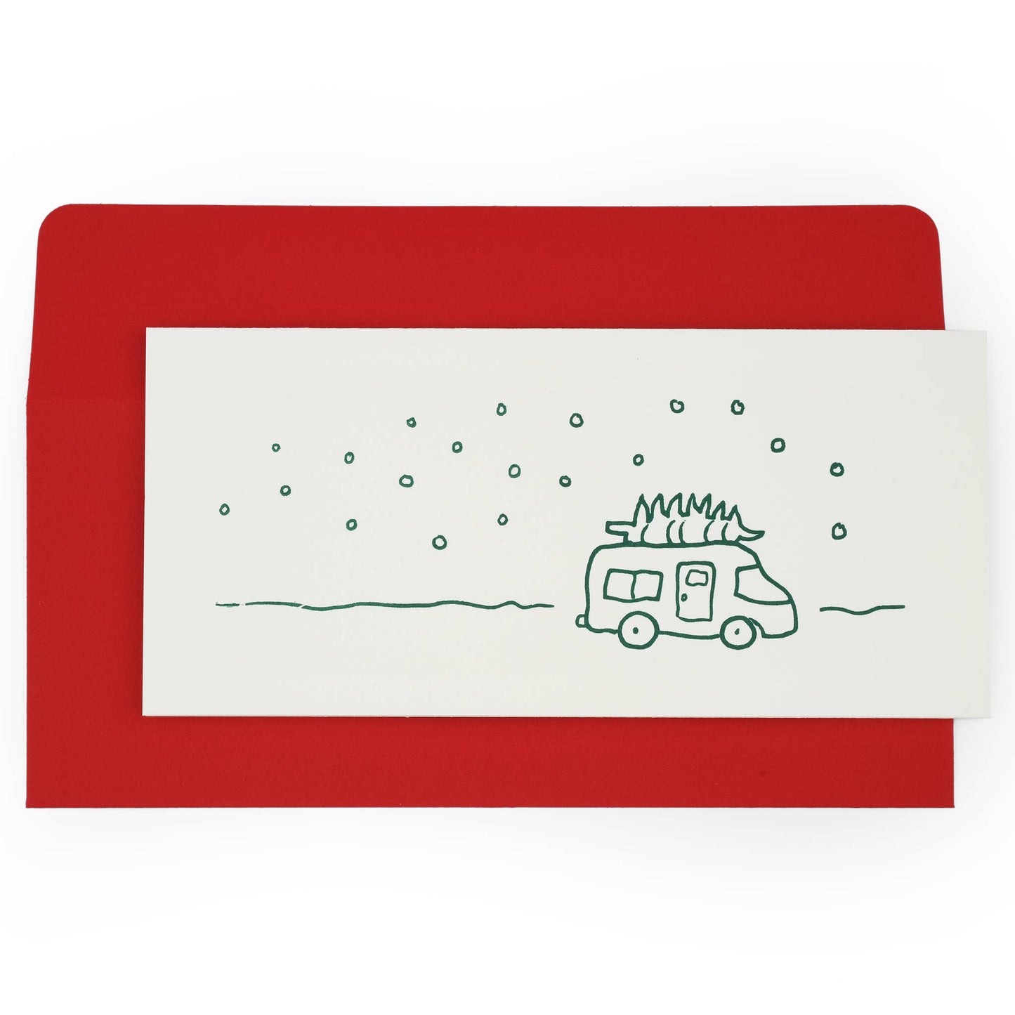 Holiday Vintage Van Letterpress Notecard: Single