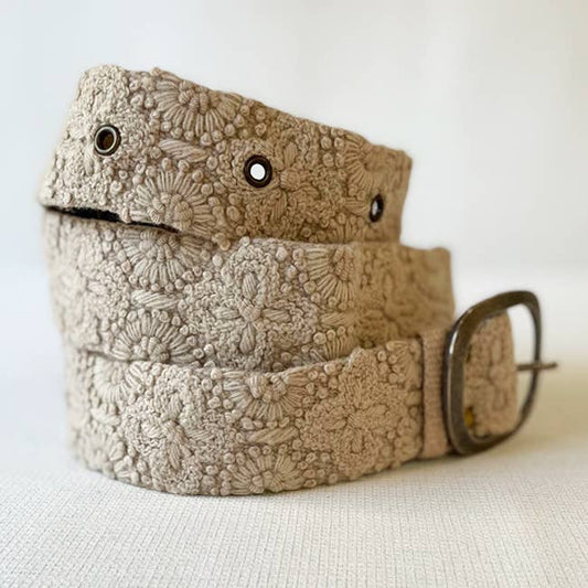 Embroidered Wool Belt | Natural Desert Dreams