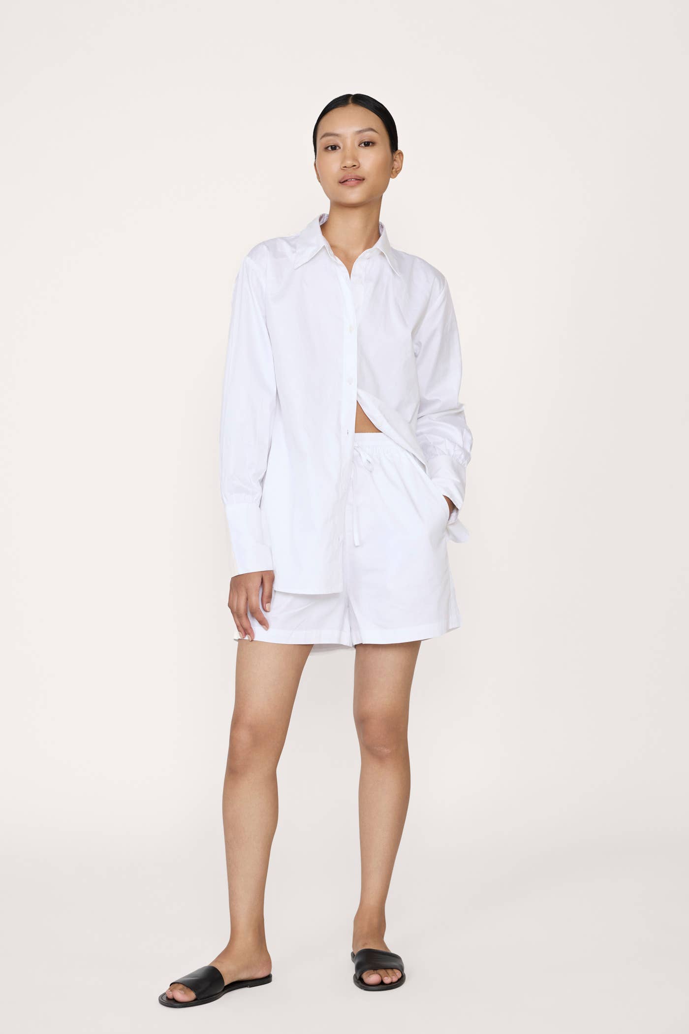 Poplin Cotton Button Down Shirt | White