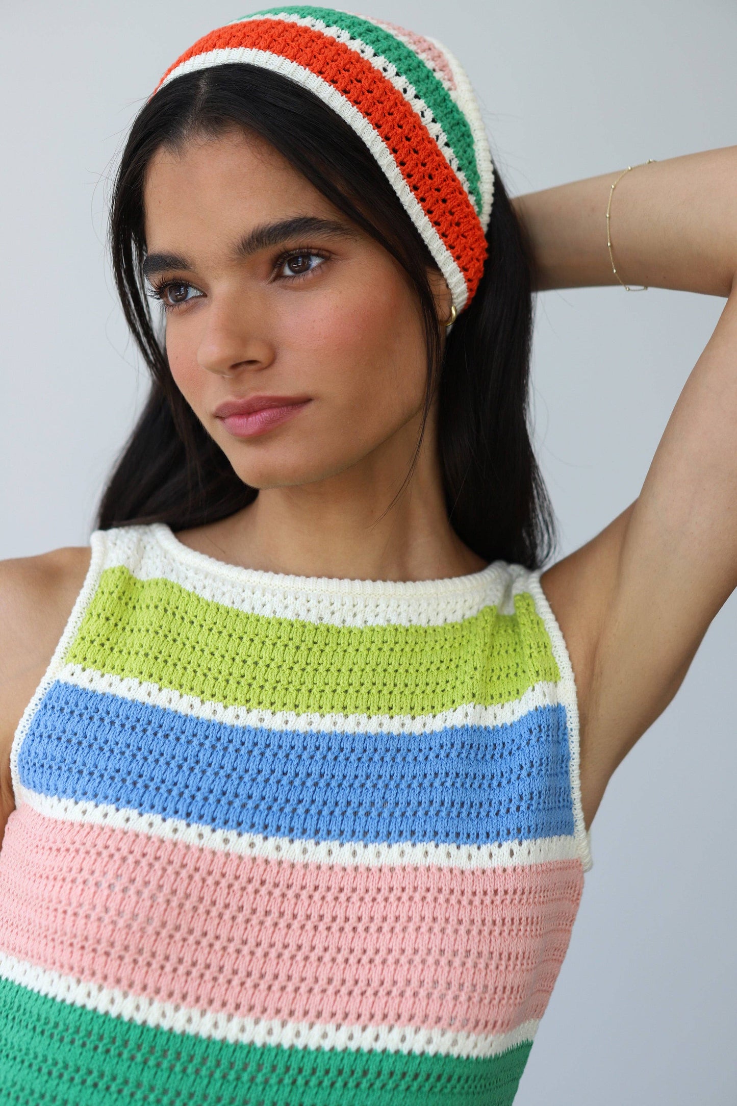 Multi Color Cotton Crochet Head Scarf