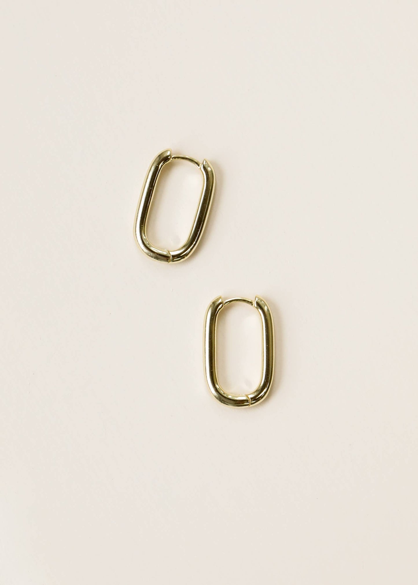 Gold Hoop Large Rectangle Earrings