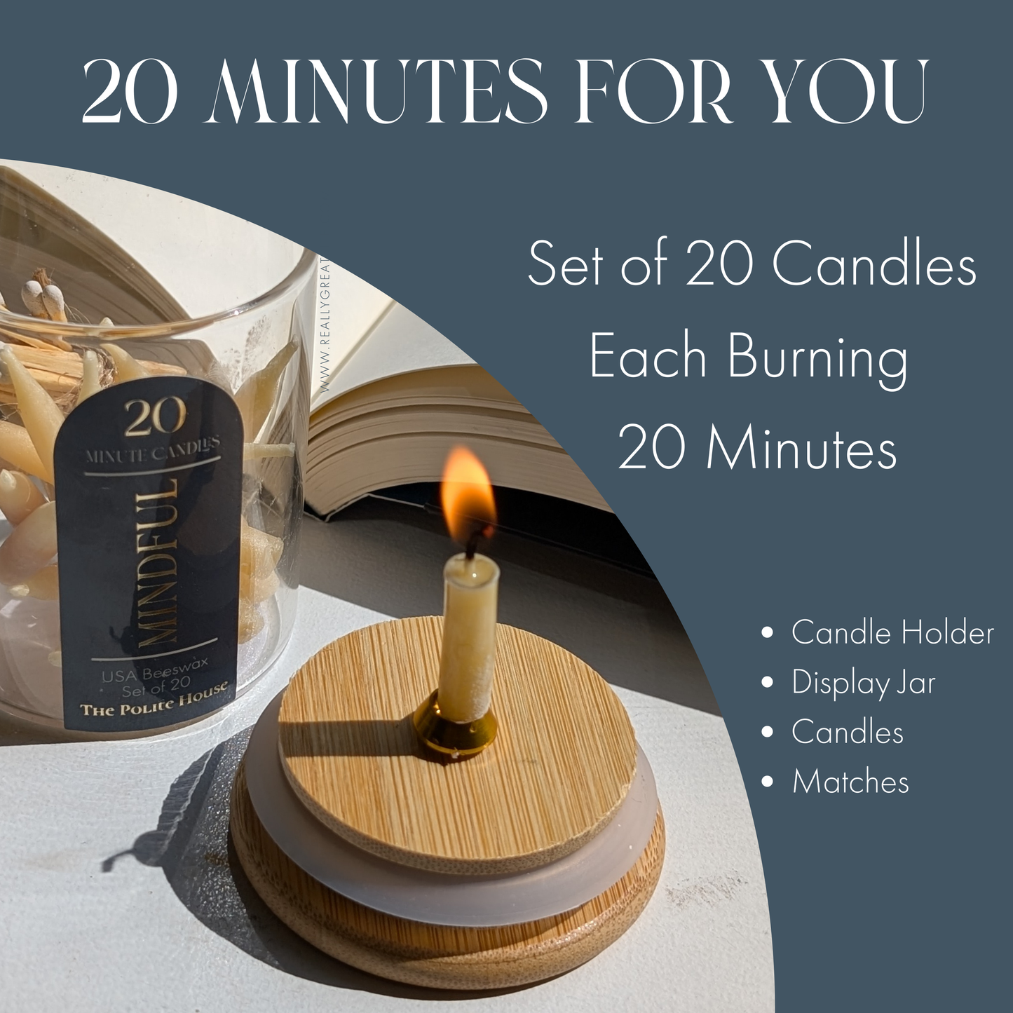 20 Minute Beeswax Mindful Candle Set | Set of 20